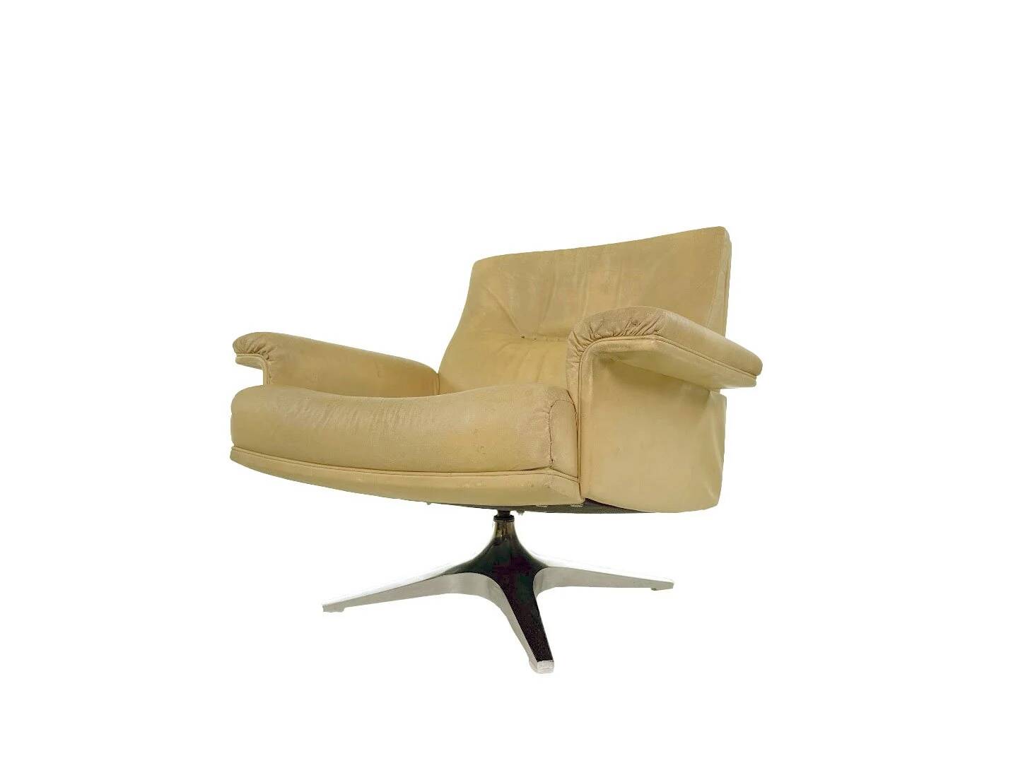 Fauteuil De Sede DS-35 en cuir crème, Suisse années 1970