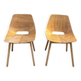 Barrel Chairs All wood Pierre Guariche ARP Steiner x2