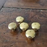 5 polished brass furniture knobs