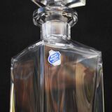 Carafe à whisky carrée vintage du milieu du siècle en cristal au plomb