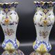 Paire de vase peints à la main "Rouen" Faïence 1910