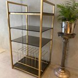 Golden brass and glass shelves