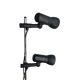 Mid century modern black metal floor lamp with 2 spot lights