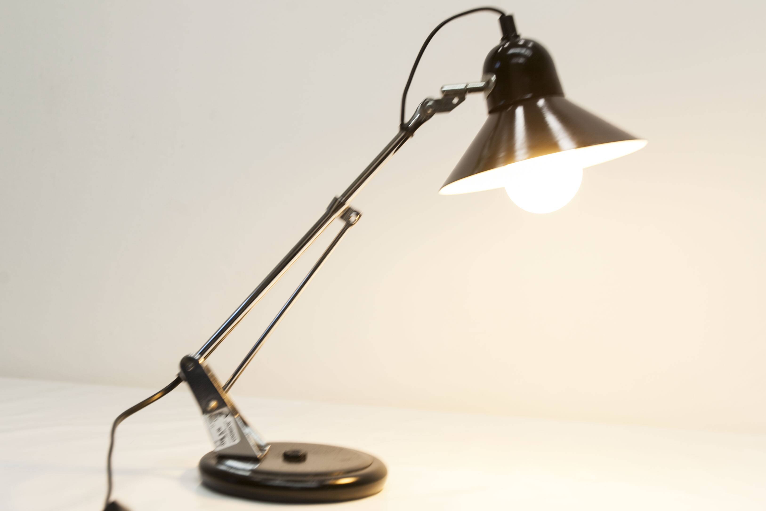 Aluminor 1960 black and chrome lamp Made in France