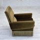 1970s, Danish armchair, green furniture velour, ash wood legs.