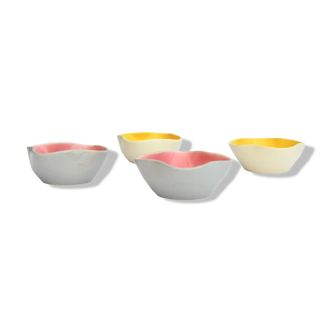 Set of 4 enameled ceramic storage compartments by Keramos Sèvres - René Hénon circa 1950