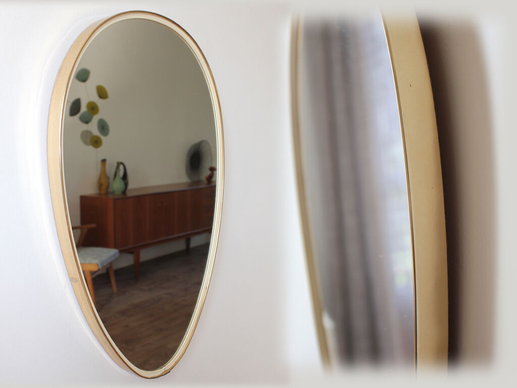 Asymmetric mirror, form free vintage 48 x 33cm