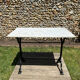 Rectangular bistro table in marble and cast iron