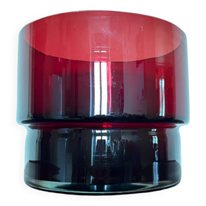 cache pot verre rouge