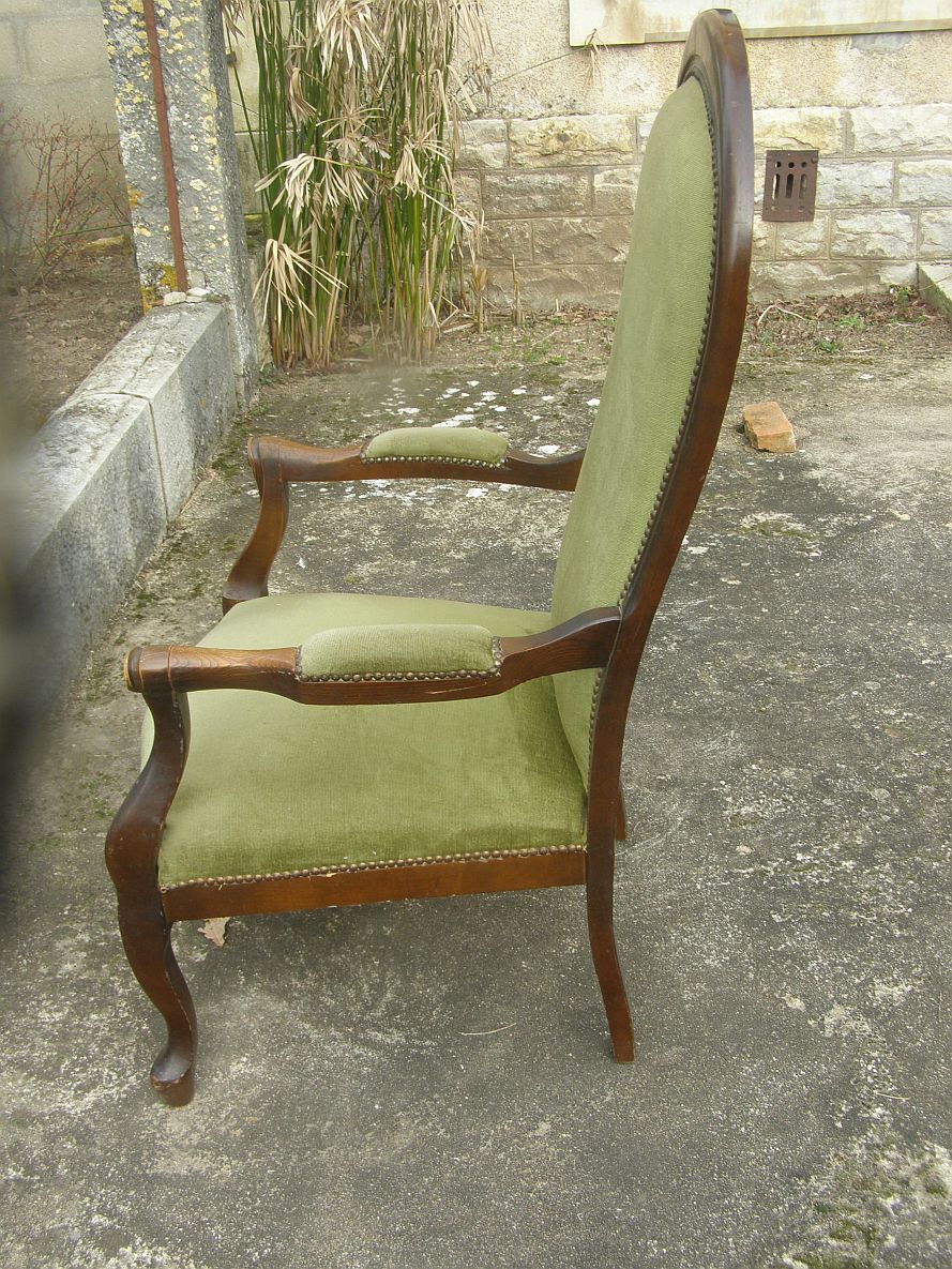 Armchair Voltaire velvet fabrics and wood massf