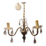 3-spoke brass chandelier
