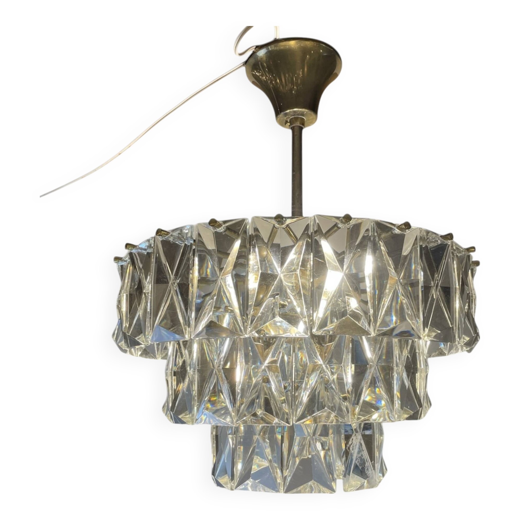Crystal Prism Chandelier by Kinkeldey, 1970s