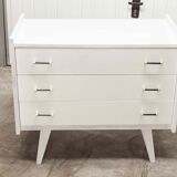 Scandinavian dresser 1960 3 drawers madeover brass bakelite