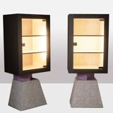 Memphis. Pair of lacquered wood display cabinets. 1980s. LS48071403