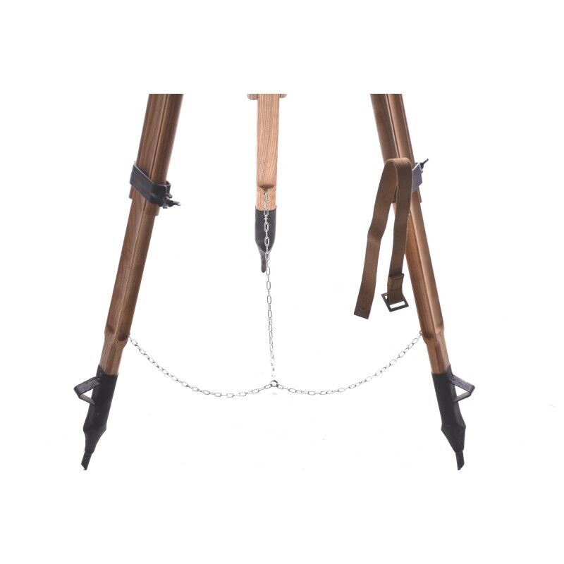 Old industrial spot on wooden tripod | vintage spot on 3 leg | tripod floor lamp