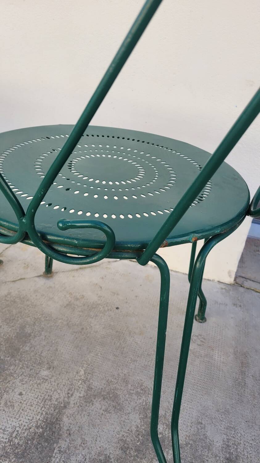 Série de 4 fauteuils de Jardin Fermob en fer ancien
