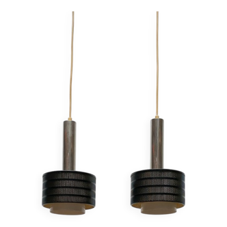 Minimalist twin suspension from mid-century Germany by Bünte & Remmler, 1960s.