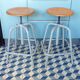 Pair of Unic screw workshop stools