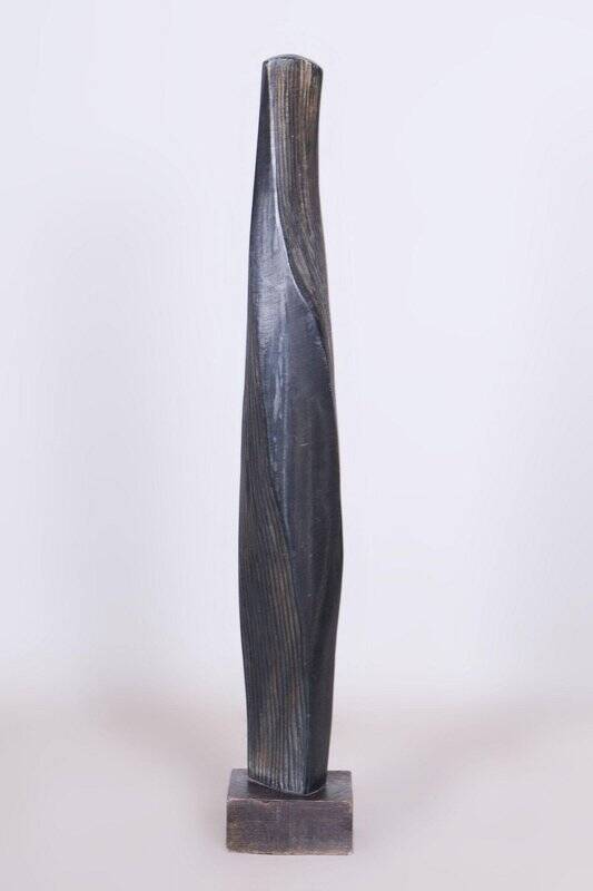 Vintage Art Deco Statue in Linden Wood, 1920s