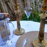 Old brass candle holders