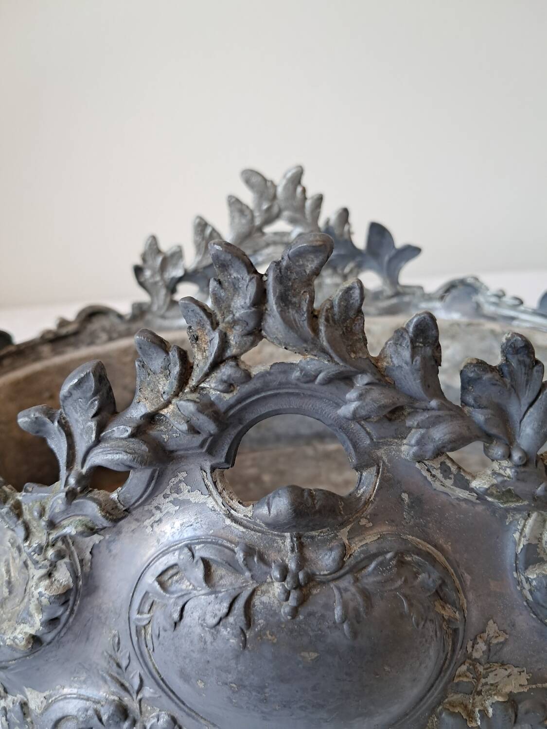 Napoleon III spelter centerpiece planter with rockery decoration