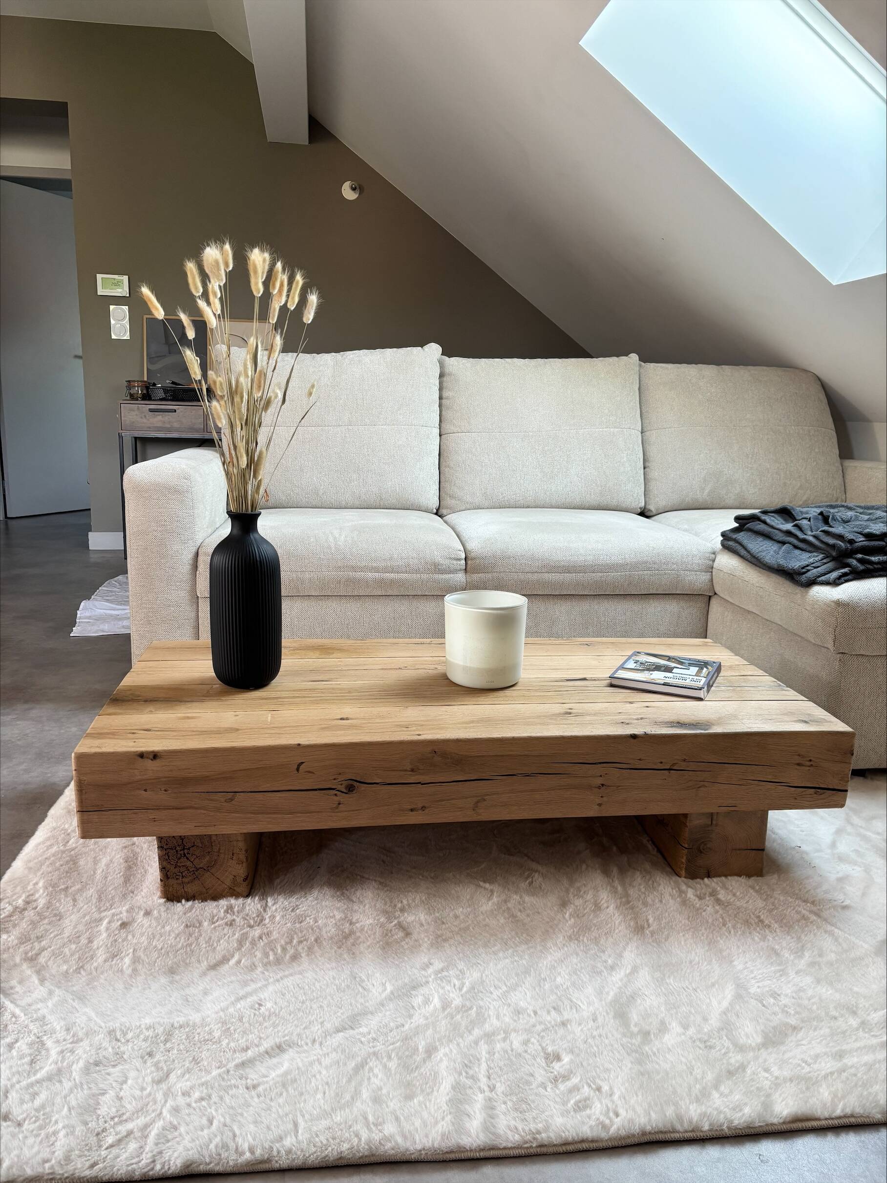Solid oak coffee table