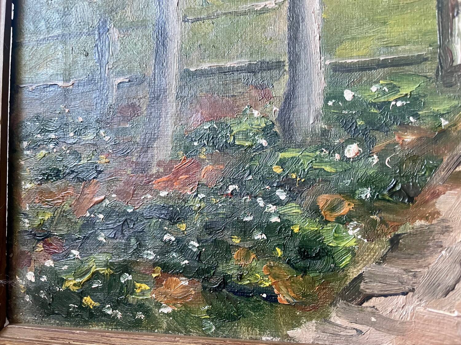 Vintage Landscape oil on canvas With Wooden frame
