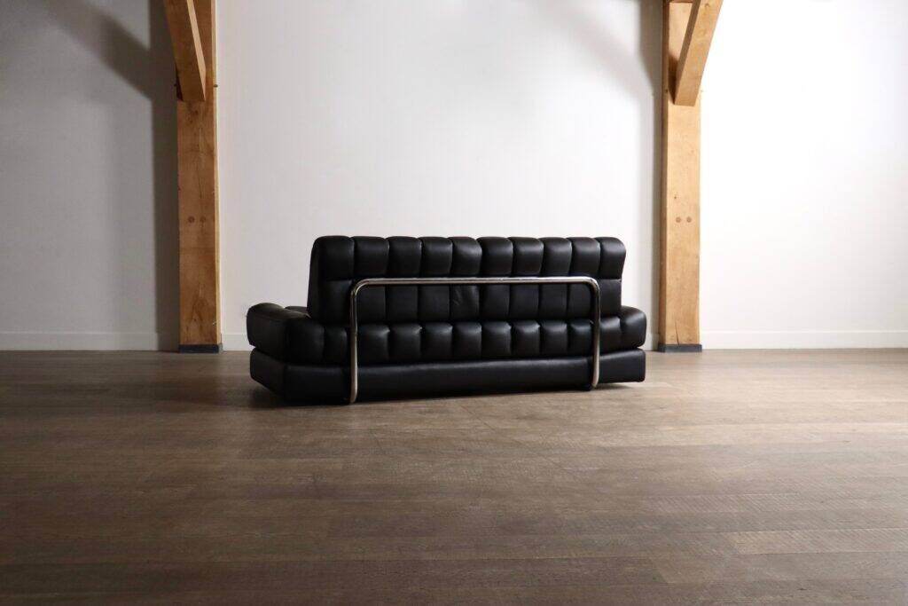 De Sede DS-85 sofa bed in black leather, Switzerland, 1960s