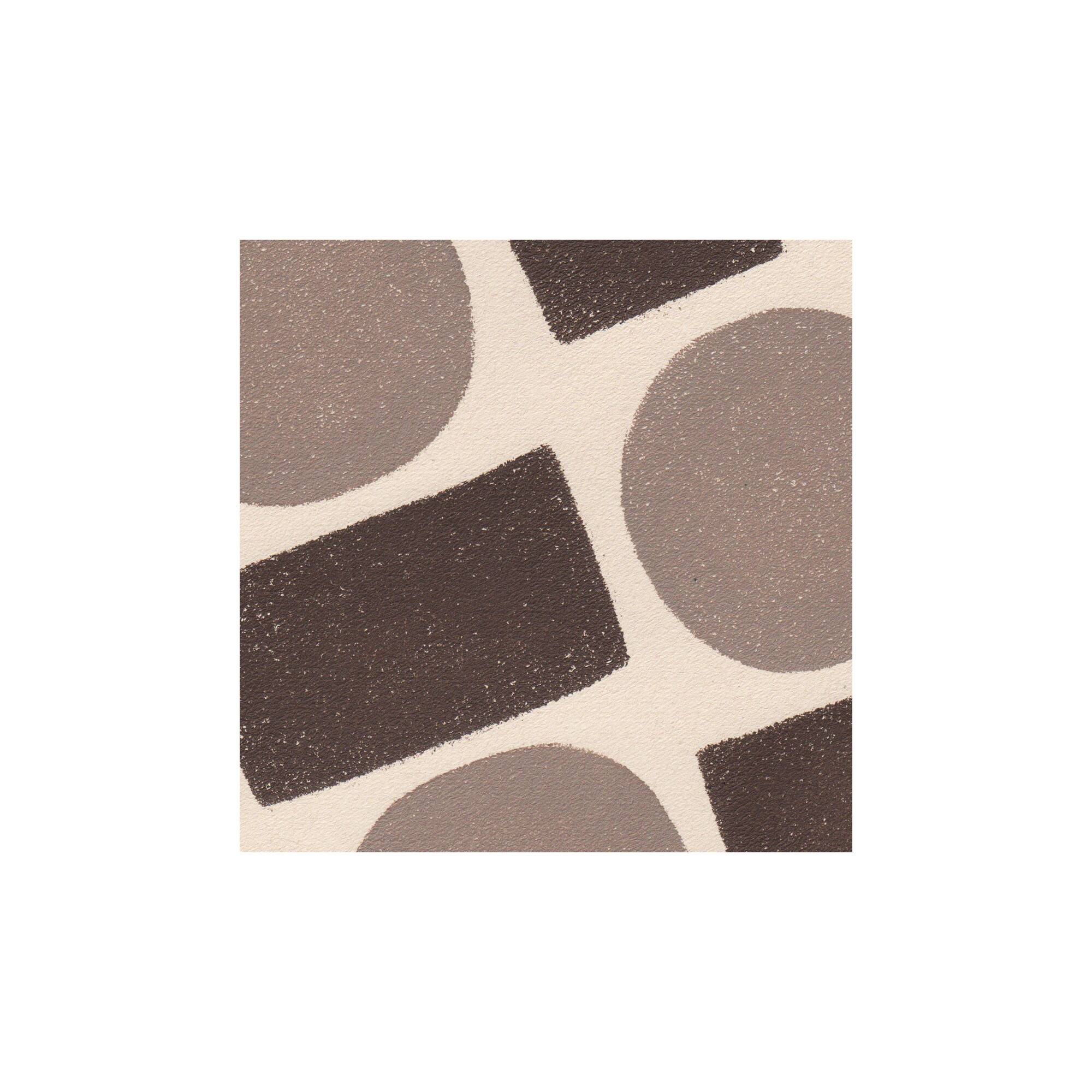 Duo of abstract paintings with geometric brown illustration signed Eawy.