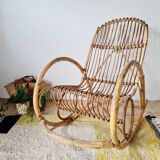 Antique rattan rocking chair
