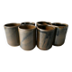 6 enamelled stoneware tumbler glasses