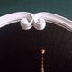 Large oval mirror in vintage white enamelled cast iron
