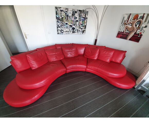 Sofa and 2 Roche Bobois leather armchairs