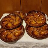 Grand Plat St Clément et ses 6 assiettes à huîtres