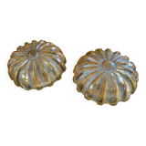 Pair of light fixtures, wall lamps or ceiling lamps 70s