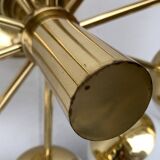 German brass ceiling lamp in mid-century modern space style by Kaiser Leuchten, 1960s.