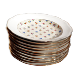 Service of 17 hollow porcelain assietes S.F.P. Société Française de Porcelaine