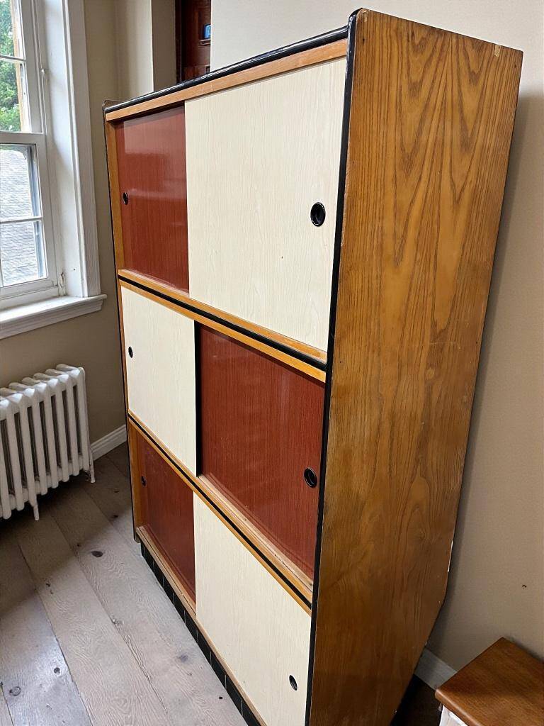Vintage kewlox cabinet with sliding doors from the 1970s