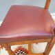 Set 6 chairs style Louis XIII VINTAGE 1980 Oak and Burgundy red leather