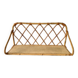 Beautiful vintage rattan and natural bamboo shelf from the 60s