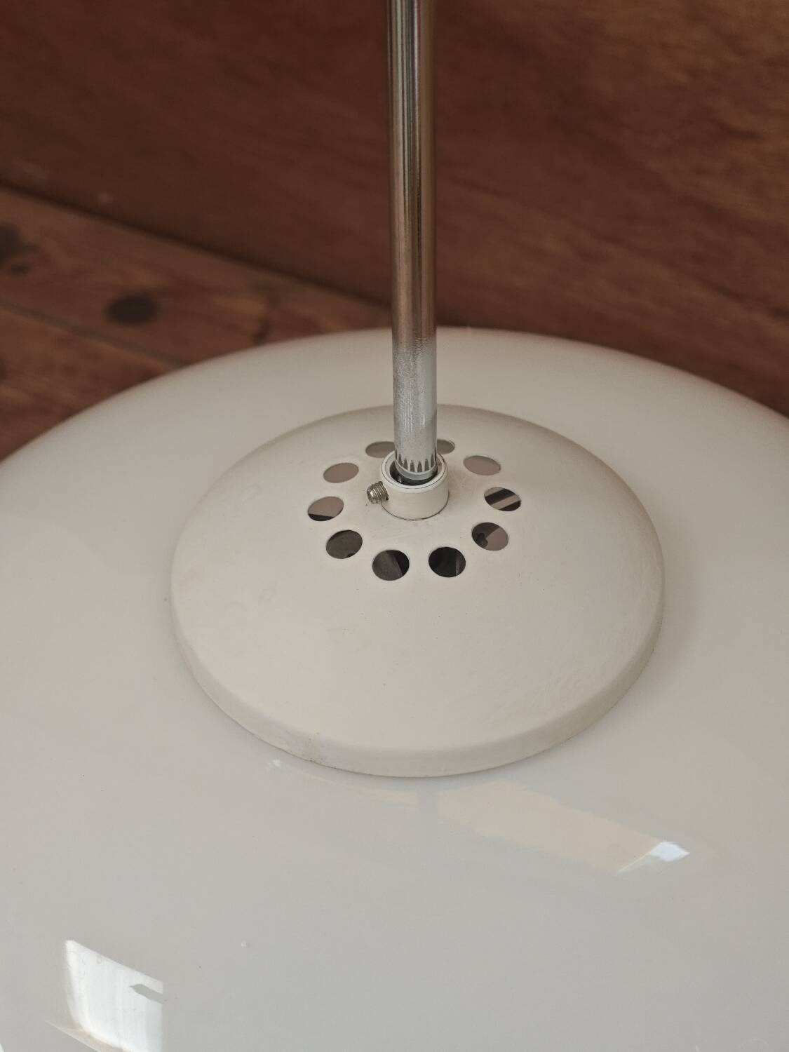 Suspension lamp "derby" in triplex opal glass – karel volf, osvě