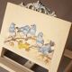 Hand-painted wooden desk. book stand.