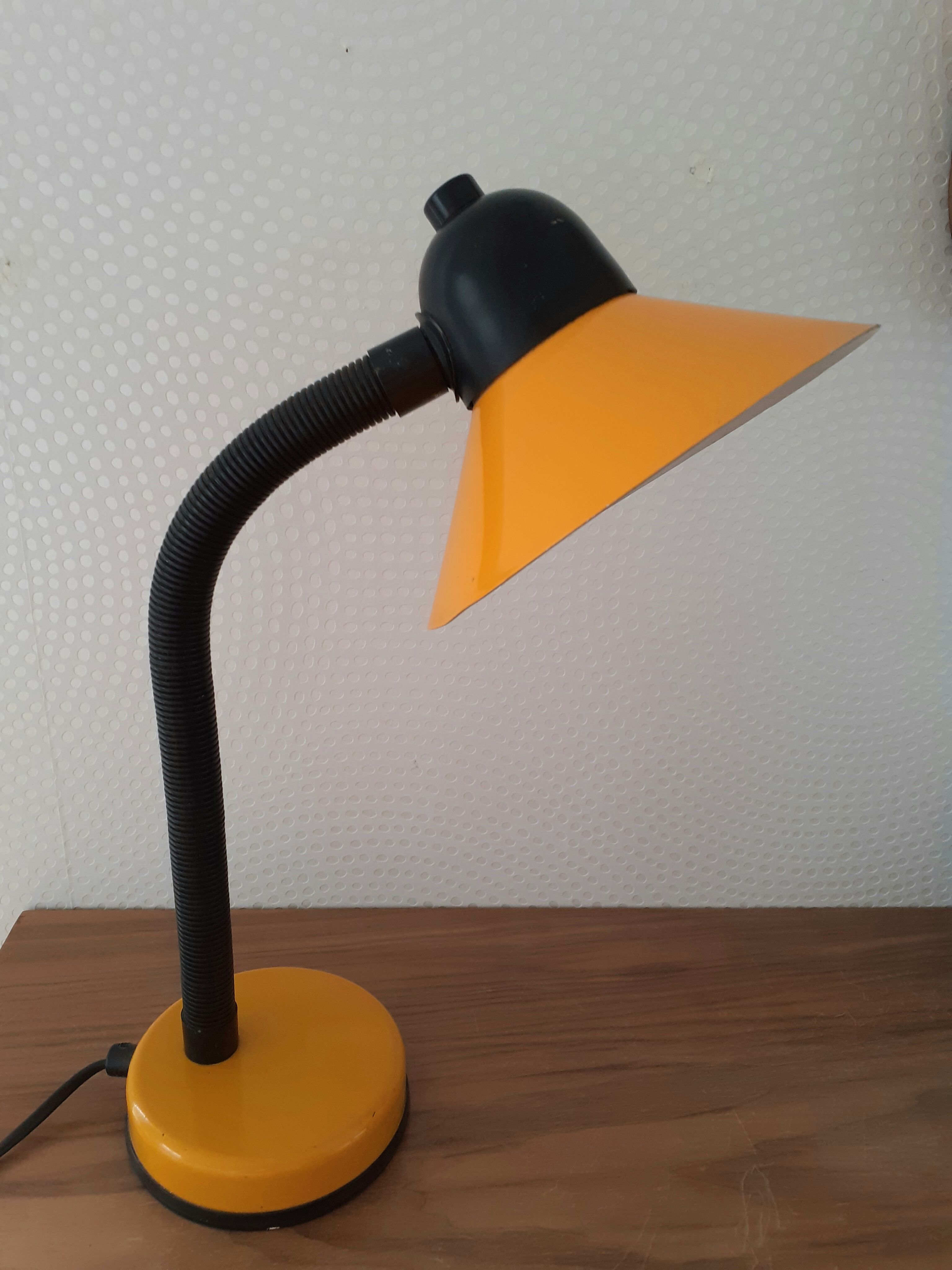Desk lamp yellow-orange and black Made in France
