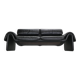 De Sede black leather sofa, sculptural design, Switzerland.
