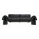 De Sede black leather sofa, sculptural design, Switzerland.