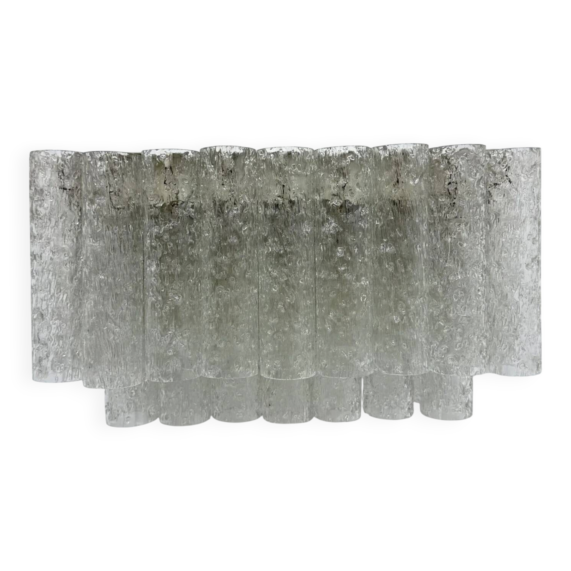 Doria Leuchten ice glass tube wall lamp, 1970s