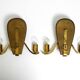 Pair of large heavy Mid Century brass wall lights from a German church