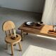 Rectangular solid teak platter with carved edges 33x24