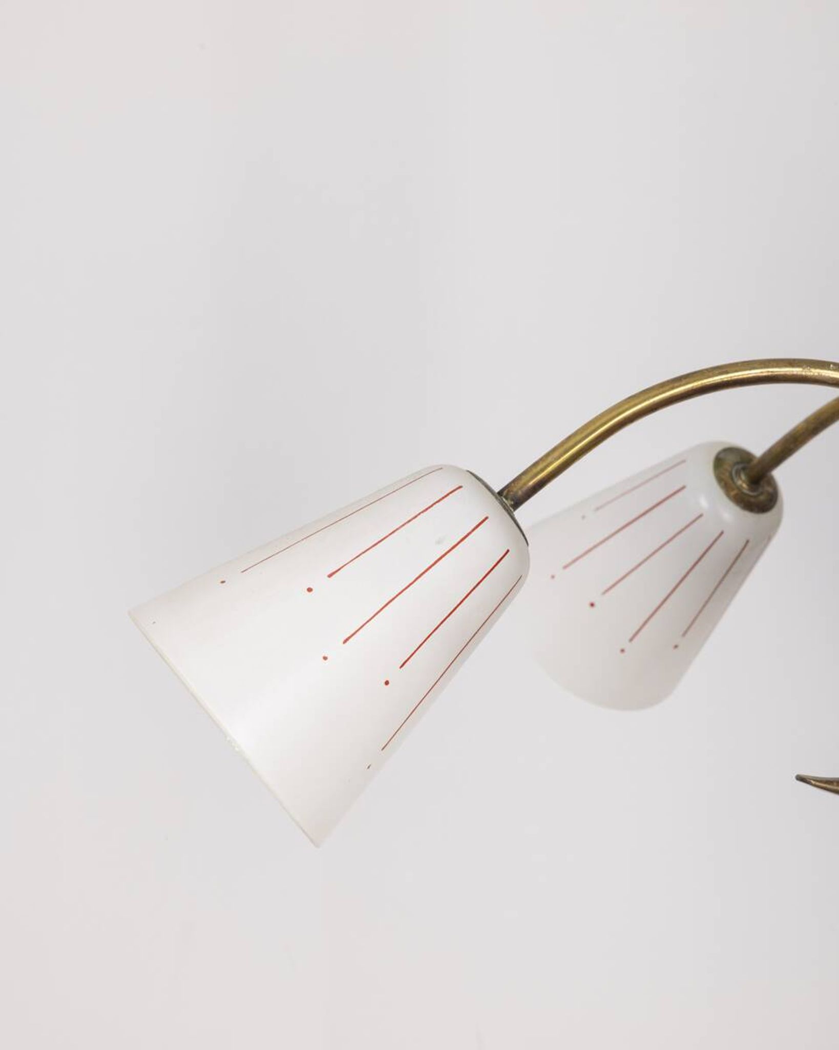 Vintage 60's chandelier, red metal and glass, italian design