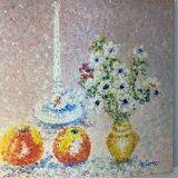 Still life with fruits and flowers Ae Garrec
